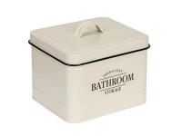 Wenko Kovový koupelnový box s víkem Uri, béžová, 18 x 16 x 15,5 cm