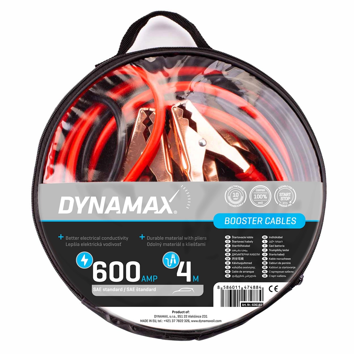 DYNAMAX Startovací kabely 600 A, 4 m
