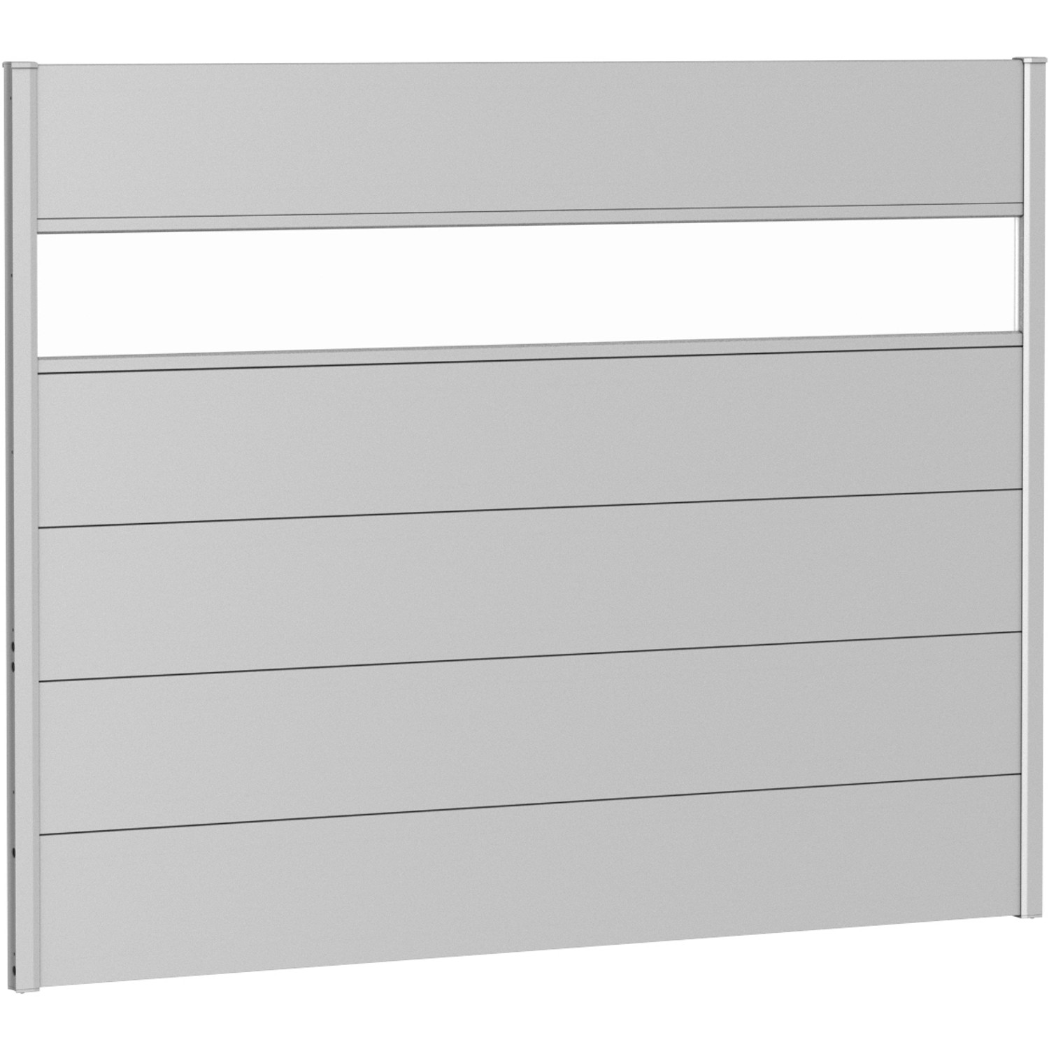 Biohort Plný plot s částečným prosklením, stříbrný, 180 x 135 cm