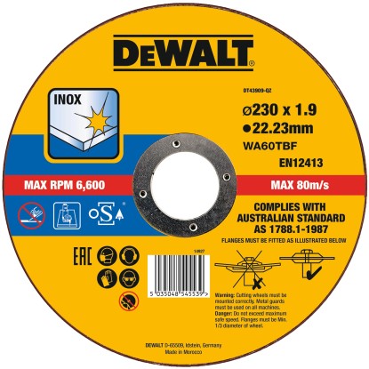 DeWALT Řezný kotouč na nerez DT43909 pr. 230 x 22,23 mm