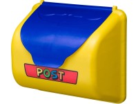SwingKing Poštovní schránka žlutá/modrá, 25 x 22 x 13,5 cm