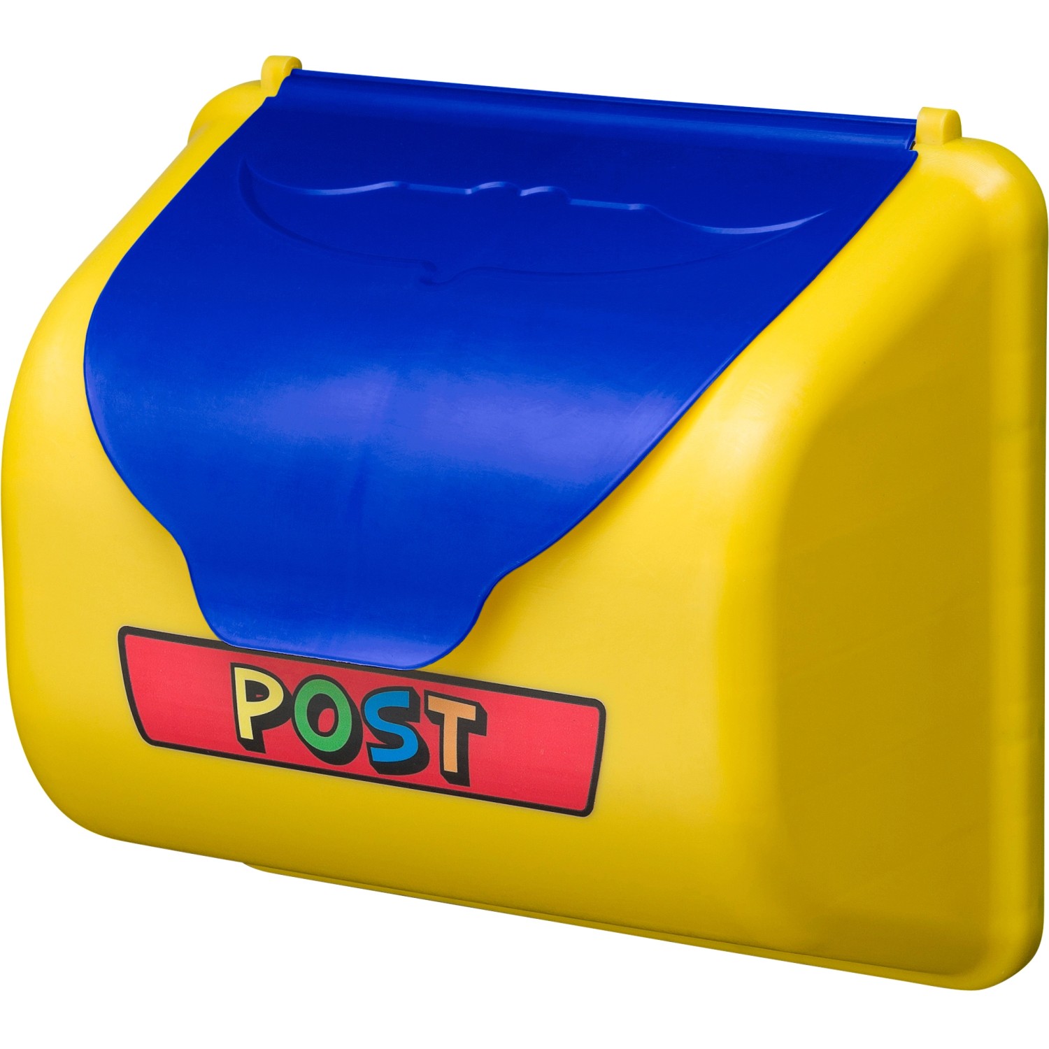 SwingKing Poštovní schránka žlutá/modrá, 25 x 22 x 13,5 cm