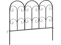 Kovový dekorativní zahradní obrubník, ornamenty, černá, 56,5 x 48 cm