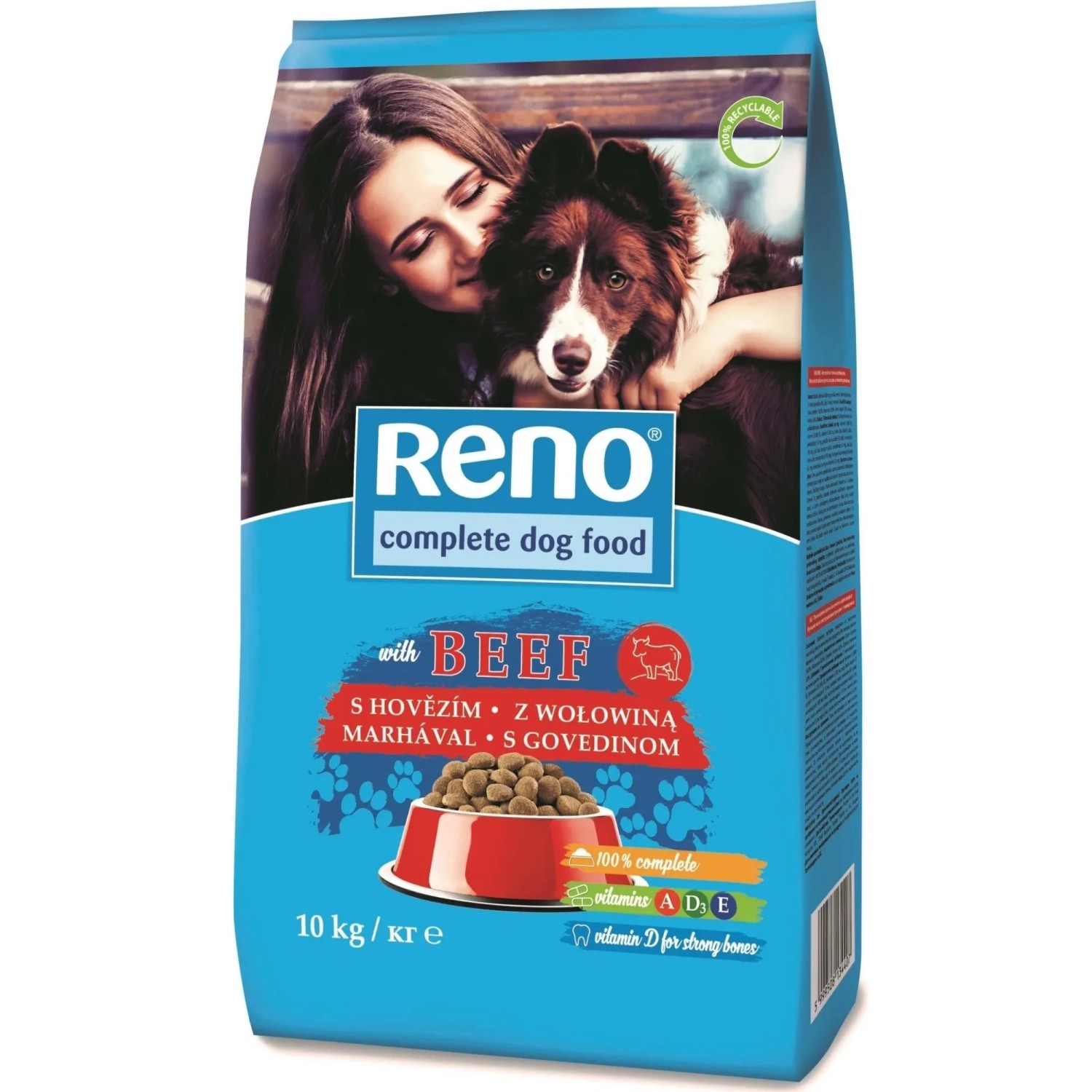 Reno Granule pro psy s hovězím, 10 kg