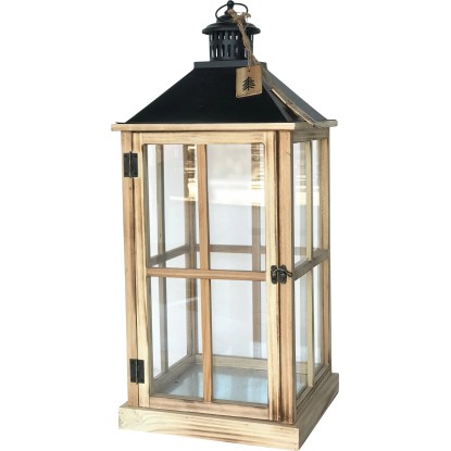 Boltze Lucerna Tauern M dřevěná přírodní-černá 66 x 29 x 29 cm