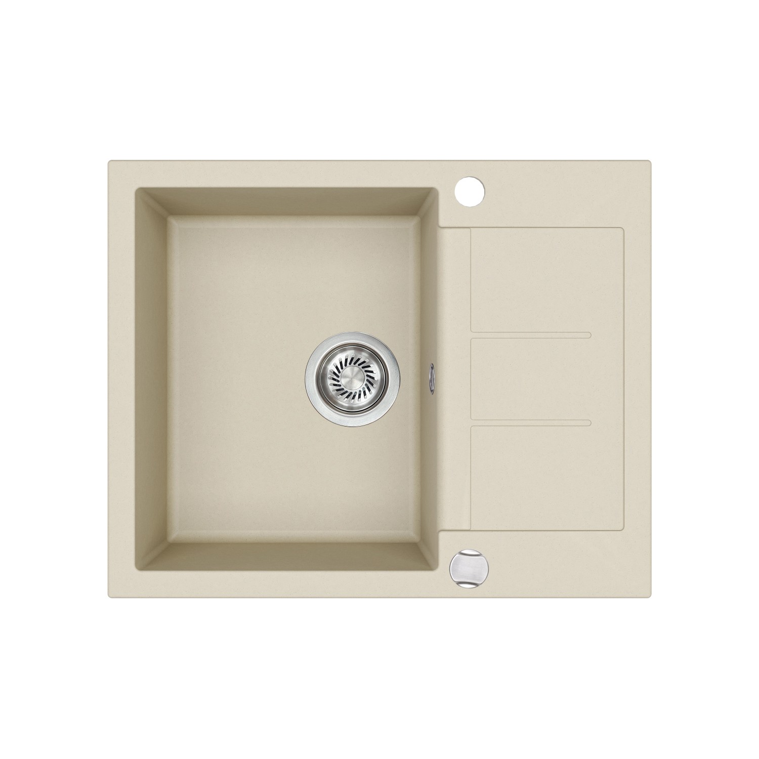 Helika Vestavný granitový dřez Tesa, slonová kost, 62 x 50 cm