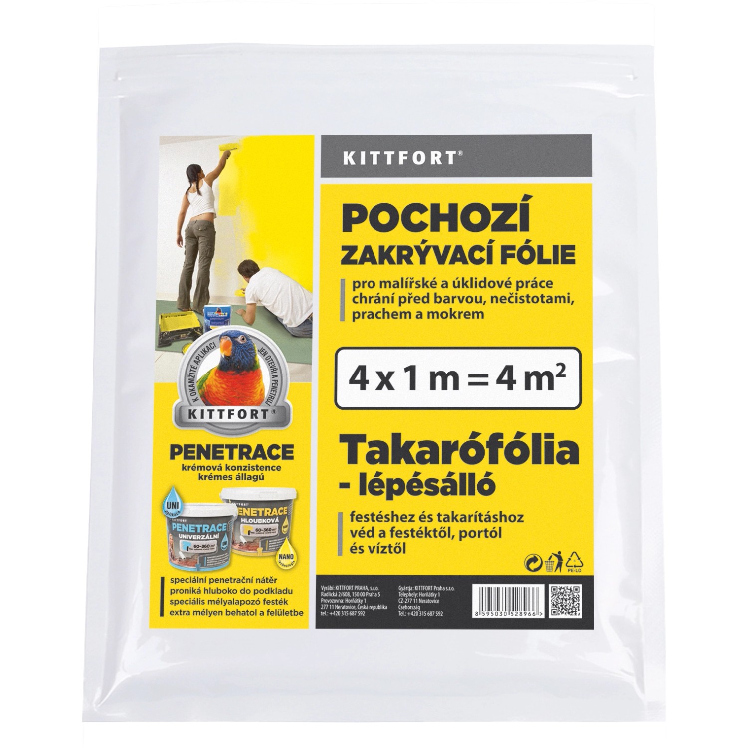 Kittfort Pochozí zakrývací fólie 4 x 1 m, 4 m2