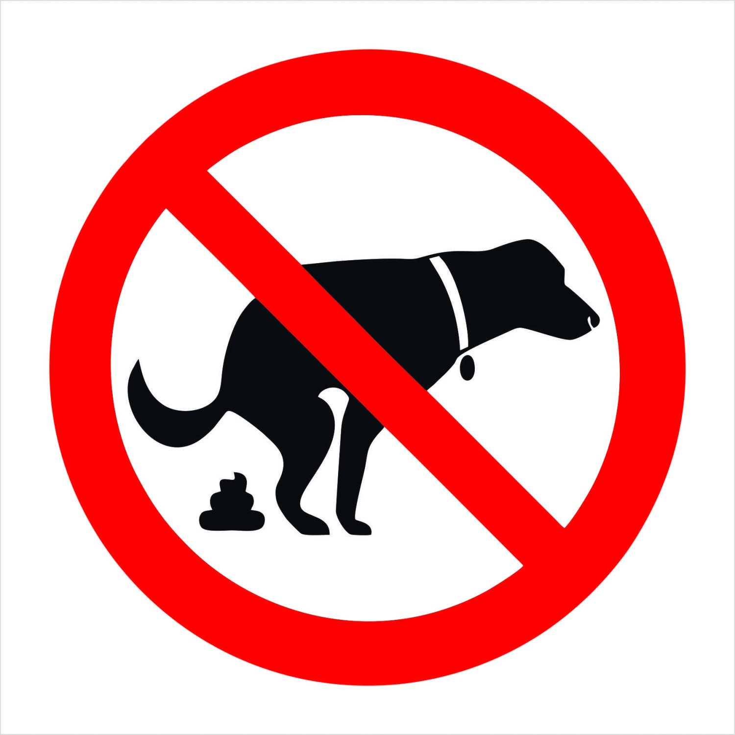 Zákaz venceni psu – samolepka   92x 92 mm tl. 0.1 mm