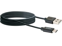 Schwaiger Synchronizační a nabíjecí kabel USB-C/USB-A, černá, 2 m