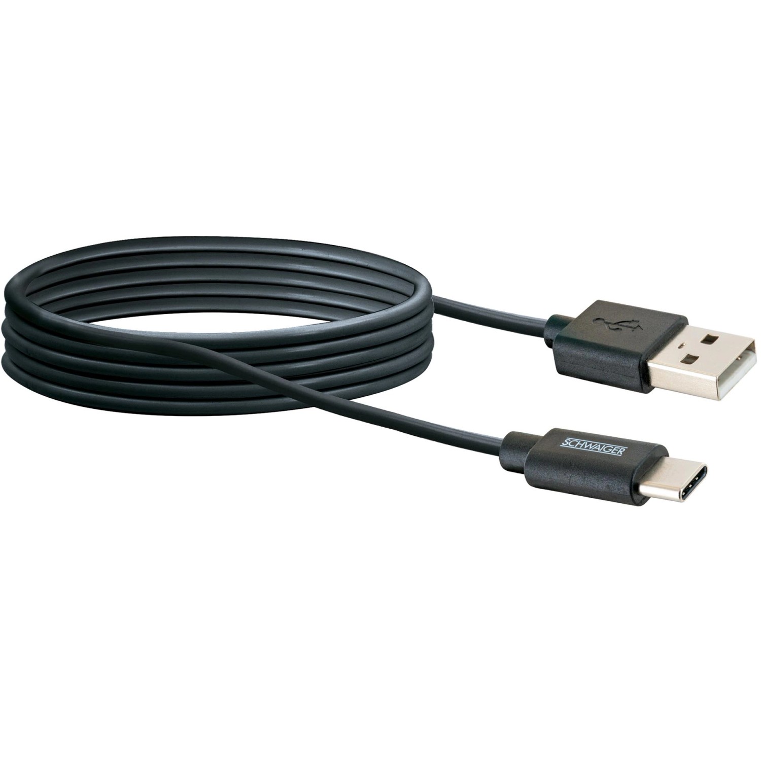 Schwaiger Synchronizační a nabíjecí kabel USB-C/USB-A, černá, 2 m