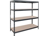 AR Shelving Kovový regál RIVET antracitový, 4 police, 250 kg, 180 x 160 x 60 cm AR Shelving Kovový regál RIVET antracitový, 4 police, 250 kg, 180 x 160 x 60 cm