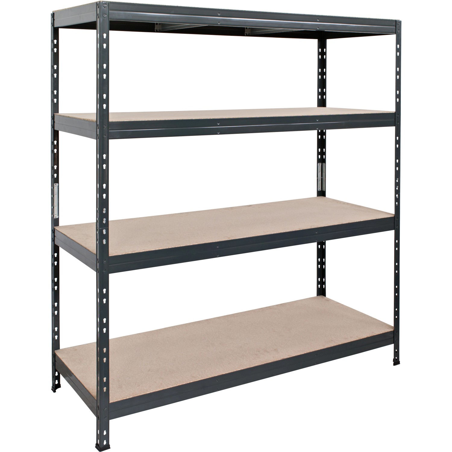 AR Shelving Kovový regál RIVET antracitový, 4 police, 250 kg, 180 x 160 x 60 cm