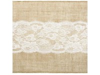 Ditipo Dekorační běhoun juta s bílou krajkou, 28 x 275 cm