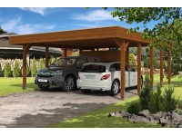 Skan Holz Přístřešek na auto Friesland ALU typ 4, ořech, 557 x 708 cm