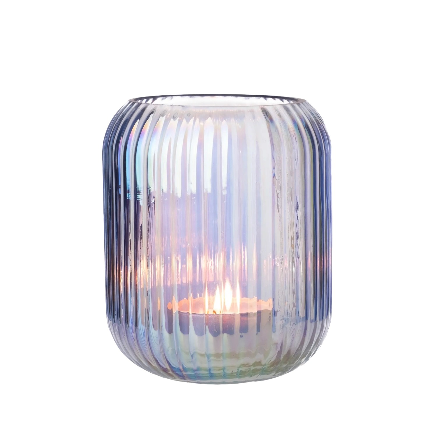 DRAGIMEX Skleněný svícen rmodrý pr. 9 x 14 cm, 1 ks