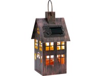 Dekorativní solární LED lucerna domek, IP44, 10 x 10 x 20,5 cm