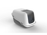 Toaleta pro kočky bílo-šedá, 57 x 39 x 41 cm