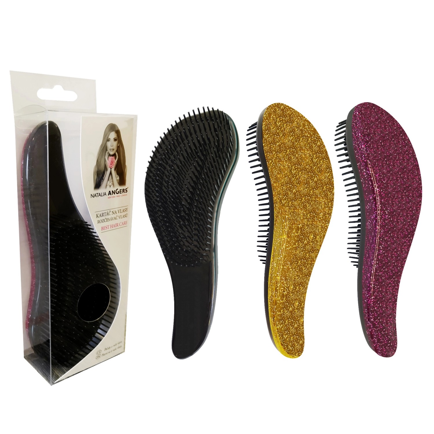 Kartáč na vlasy Coil, různé barvy, 1 ks, 18,5 x 7 x 3,2 cm