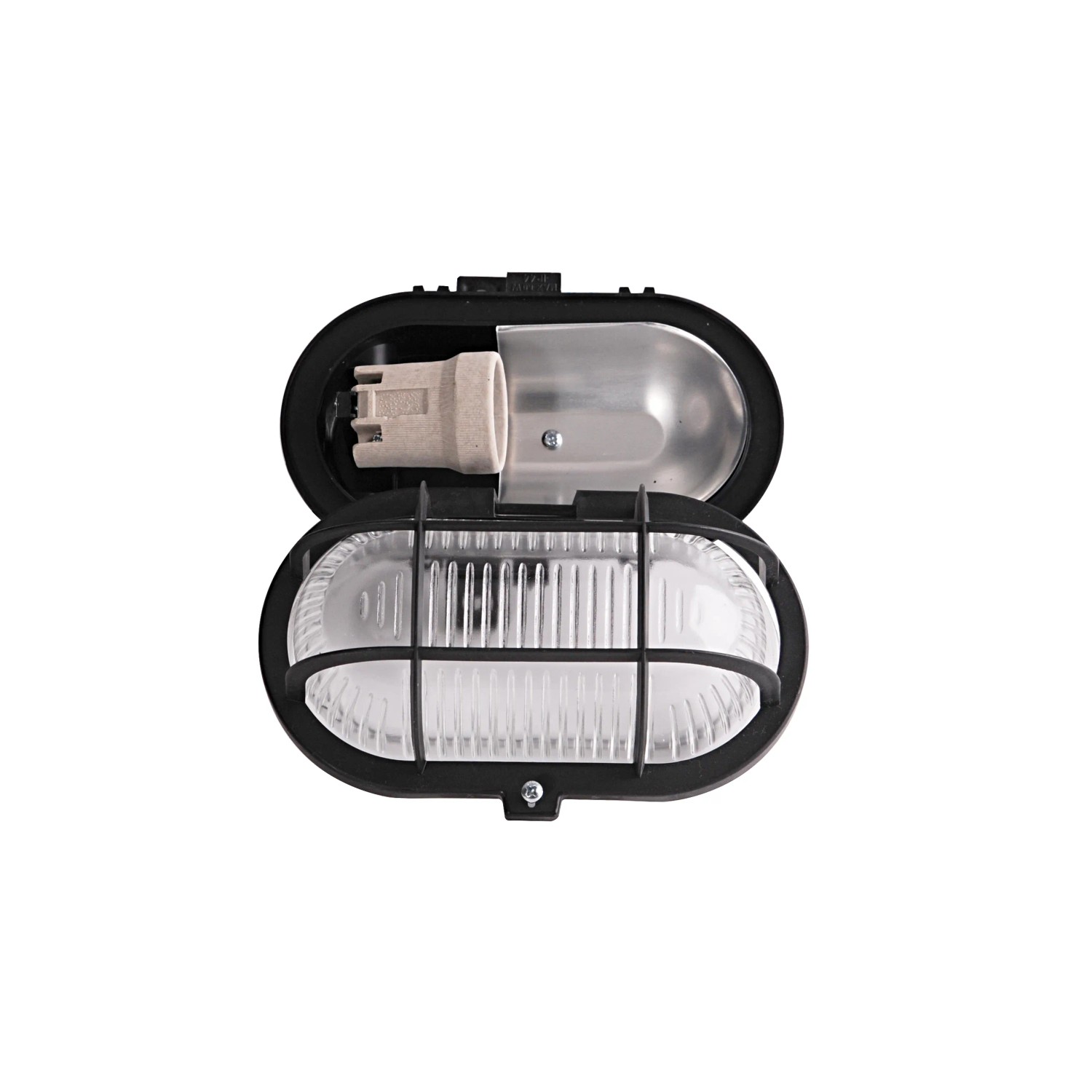 Lena-lighting Stropní/nástěnné svítidlo Oval 60, E27, šedé, 170 x 125 x 110 mm