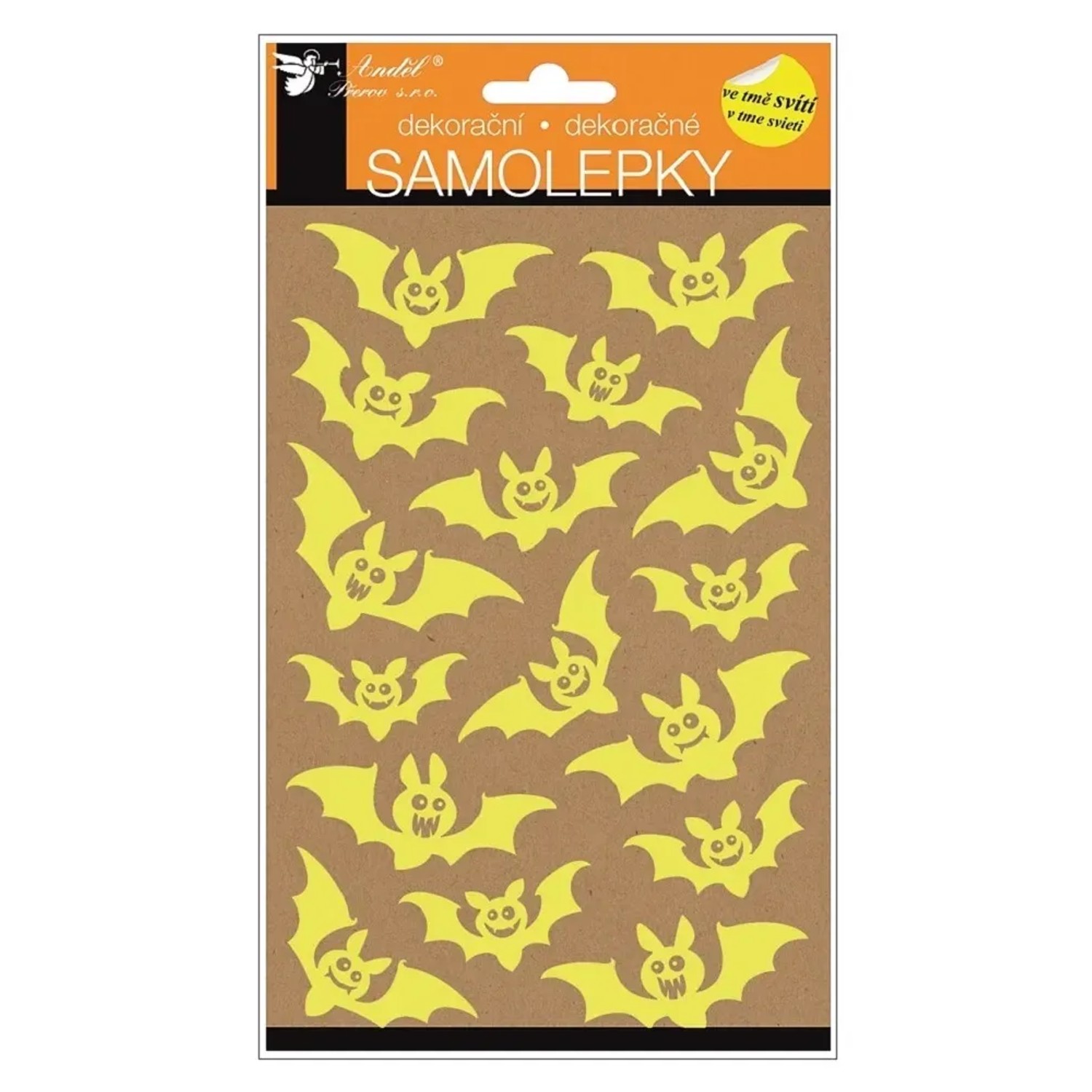 Anděl Přerov Samolepky svítící ve tmě, netopýři 14 x 25 cm