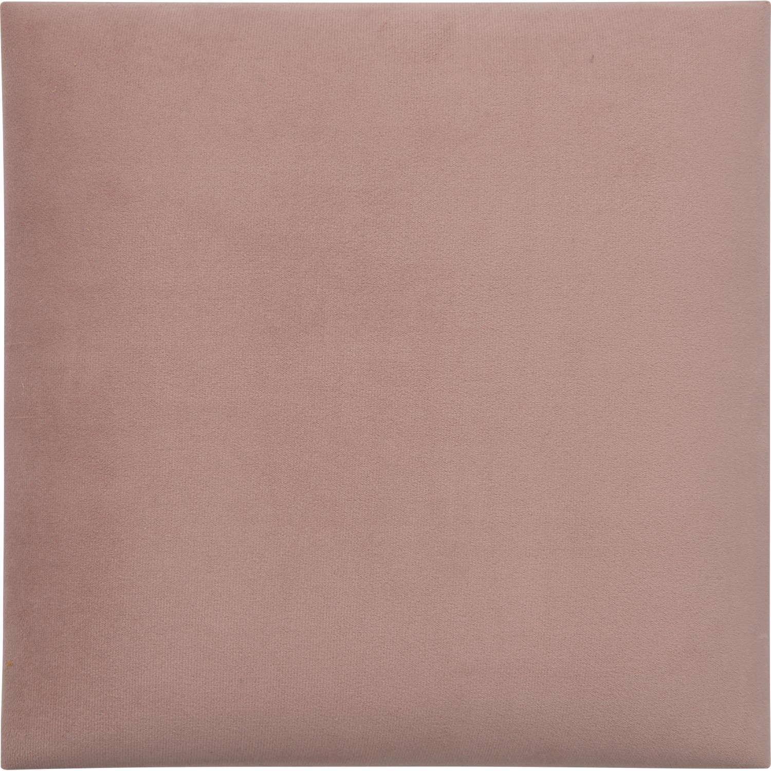 Nástěnný polstr čtverec 30 cm x 30 cm růžový sametový