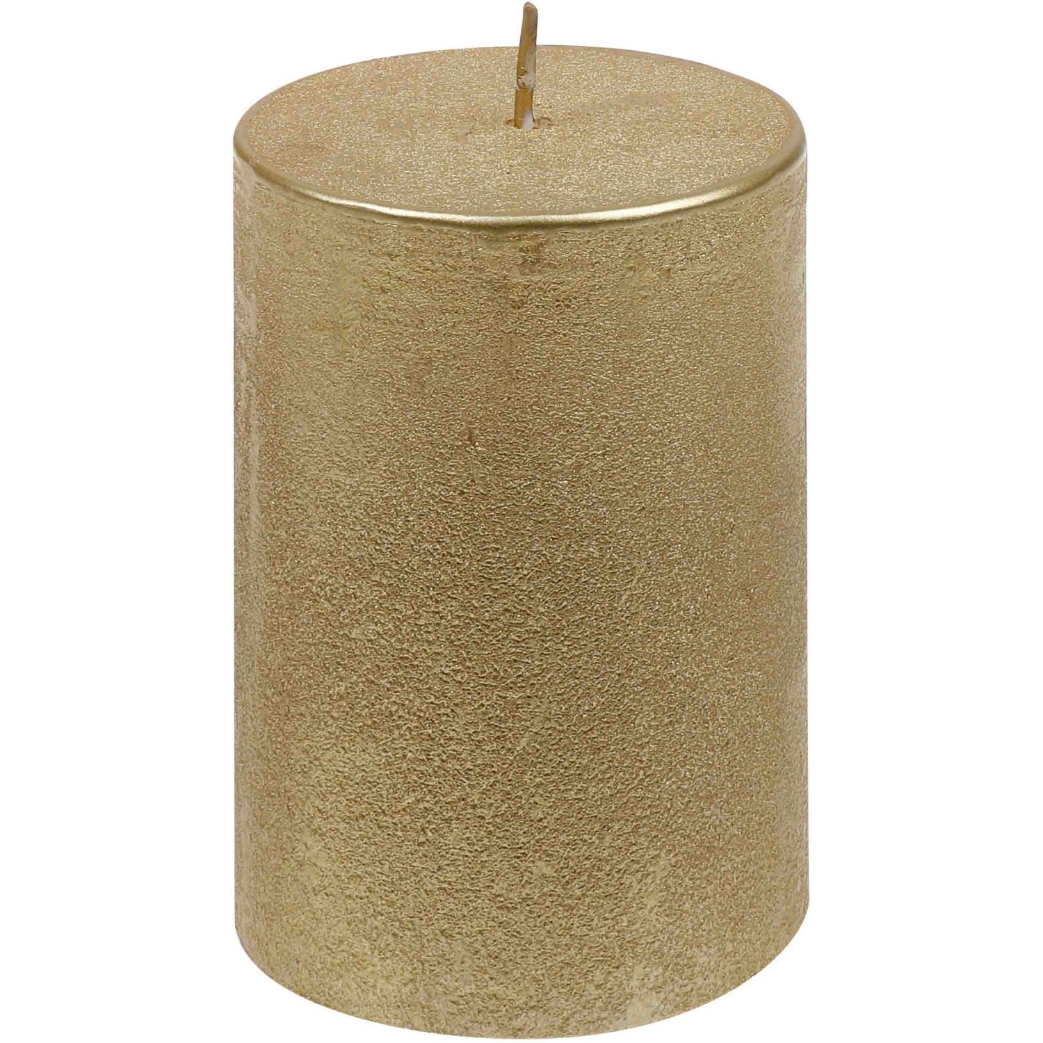 Steinhart Válcová svíčka rustikální lesklá zlatá pr. 68 x 100 mm