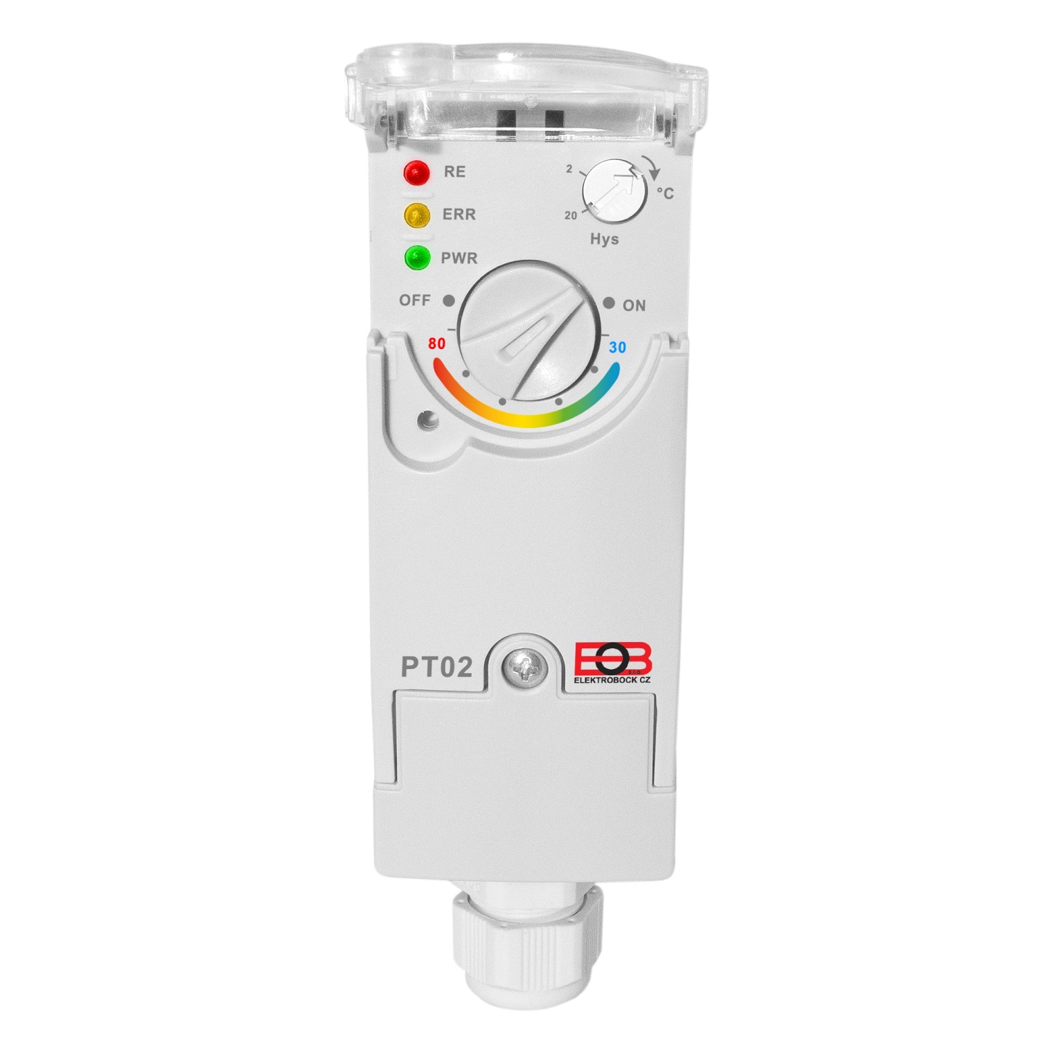 Termostat příložný elektronický Elektrobock PT02