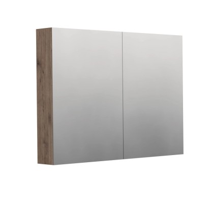 INTEDOOR Zrcadlová skříň BEE, 2 dveře, el.zásuvka, IP44, š.100cm, dub Wellington