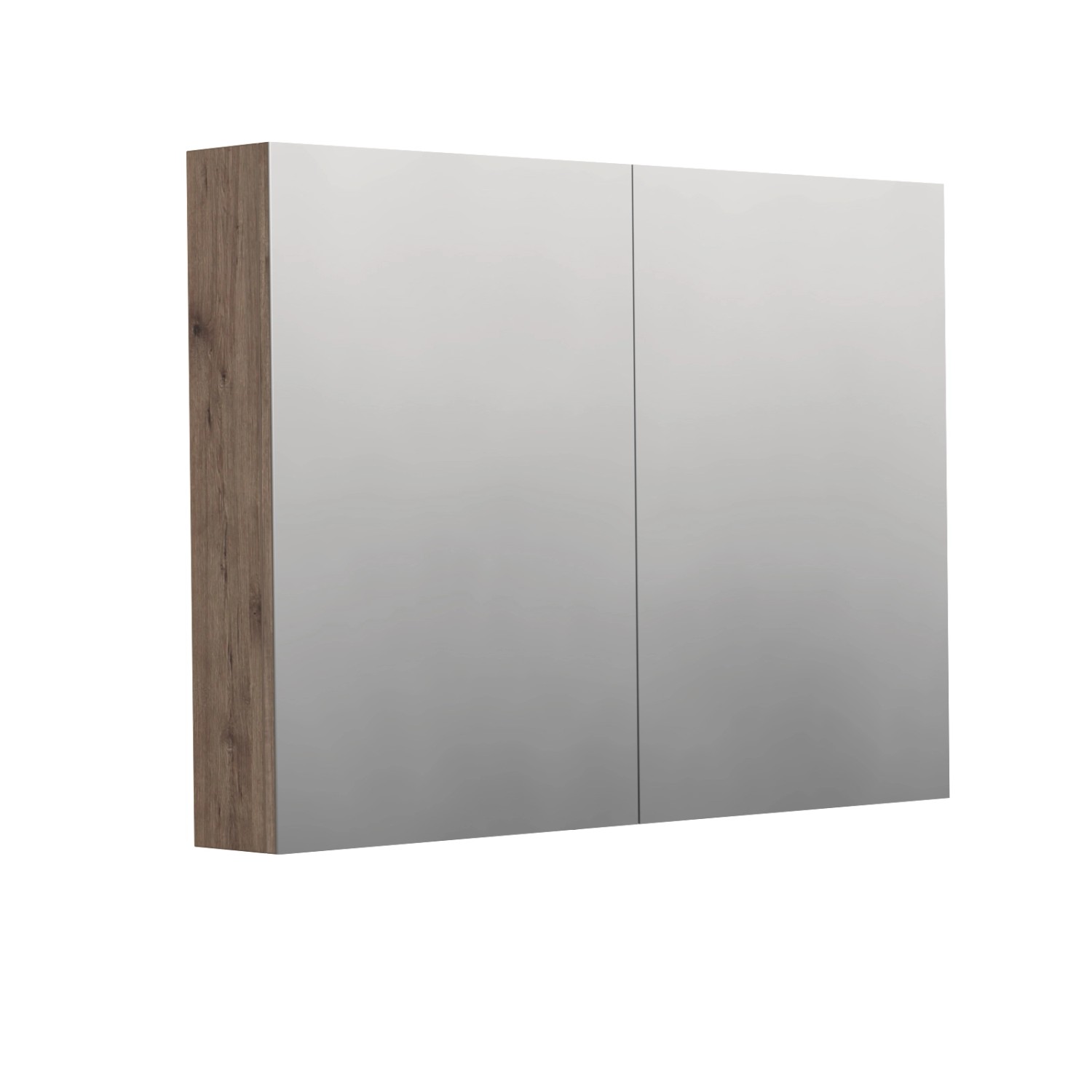 INTEDOOR Zrcadlová skříň BEE, 2 dveře, el.zásuvka, IP44, š.100cm, dub Wellington