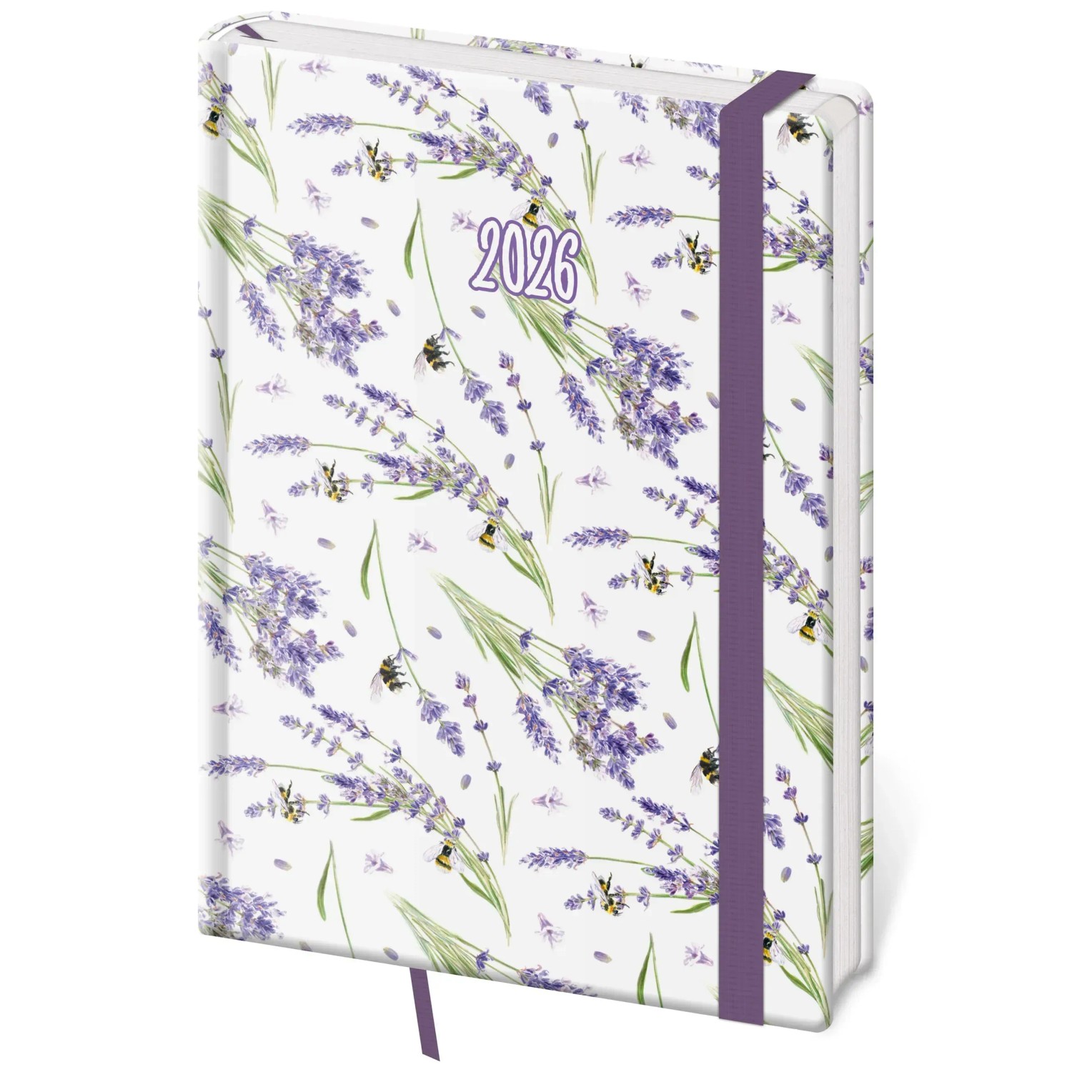 Helma 365 Diář denní A5 Vario 2026, Lavender s gumičkou