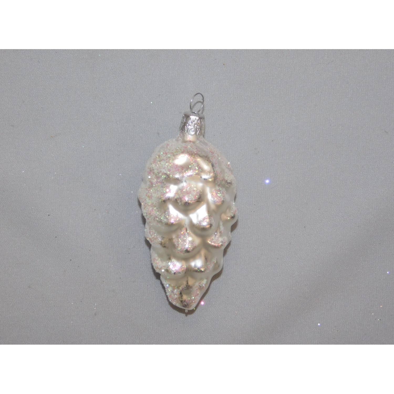 Ornex Vánoční ozdoba šiška skleněná bílá 80 mm