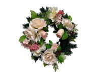 M.A.T. Podzimní dušičkový věnec z umělých květin fialový pr. 35 cm