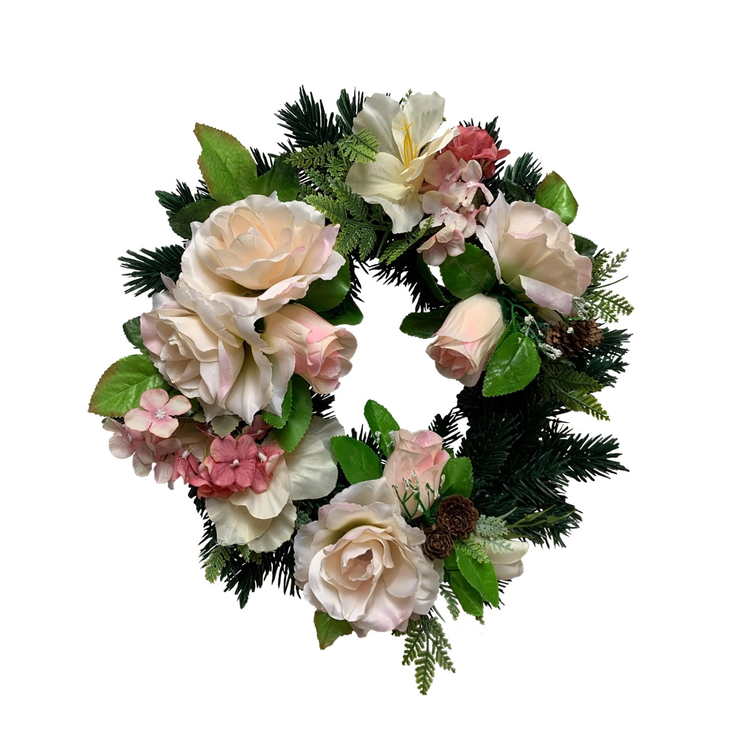 M.A.T. Podzimní dušičkový věnec z umělých květin fialový pr. 35 cm