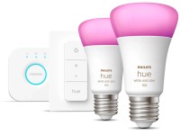 Philips Hue Startovací sada: 2x žárovka E27 WCA + Hue Bridge + Dimmer Switch