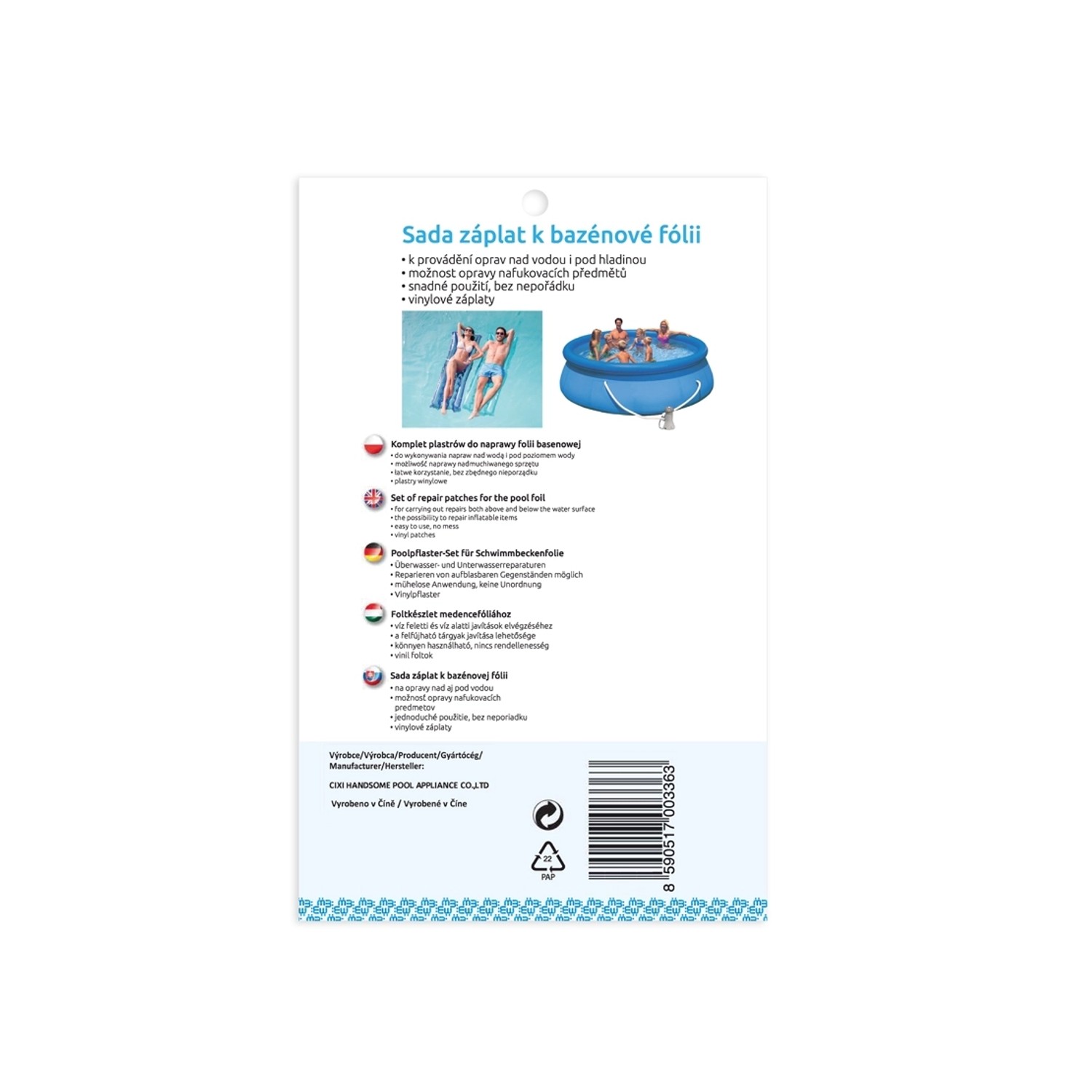 Sada záplat k bazénové fólii