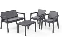 Keter Zahradní souprava Emily Patio s polstry grafit/šedá Keter Zahradní souprava Emily Patio s polstry grafit/šedá