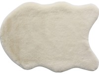Koberec z umělé kožešiny, bílá, 60 x 90 cm