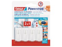tesa Háčky na záclony Powerstrips, bílá, 4 ks