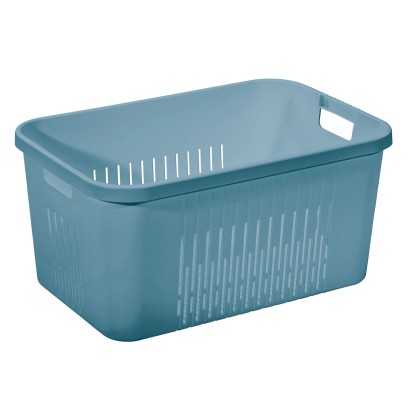 Tontarelli Koš na prádlo BELLA břidlicově modrá, 58 x 38 x 28 cm, 48 l