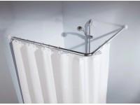 Kleine Wolke Rohová tyč pro sprchové závěsy chromová, pr. 25 mm, 90 x 90 cm