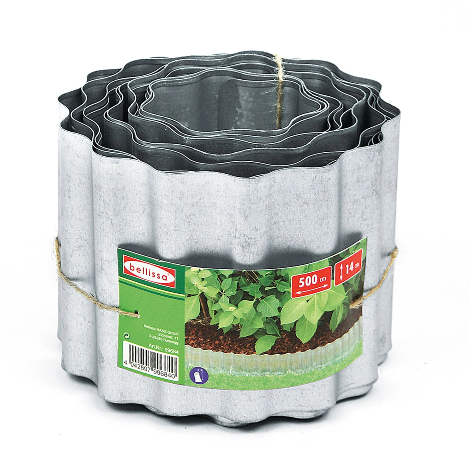 Bellissa Záhonový obrubník vlnkovaný pozinkovaný 0,9 x 14 x 500 cm