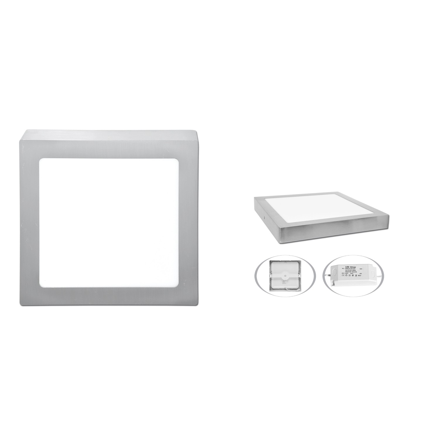 Ecolite LED přisazené svítidlo RAFA 2 chromové 300 x 300 x 30 mm