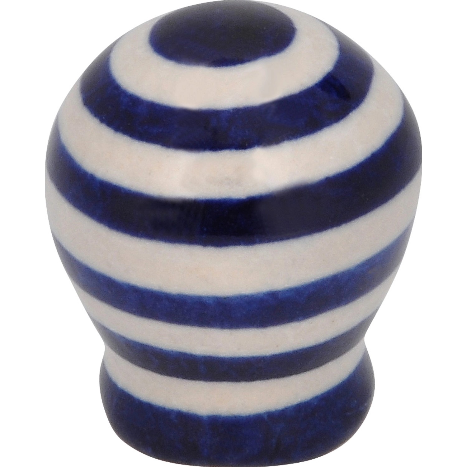 Siro Nábytkový knoflík, keramický, bílé/modré proužky, průměr 28 mm