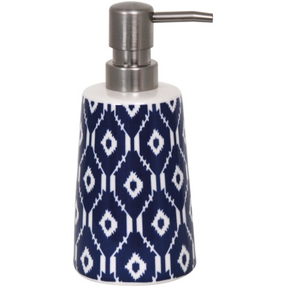 Dávkovač mýdla Ikat keramický modrý/bílý