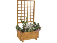 Gaspo Dřevěný truhlík Hellbrunn s treláží, medově hnědá, 68 x 37 x 140 cm