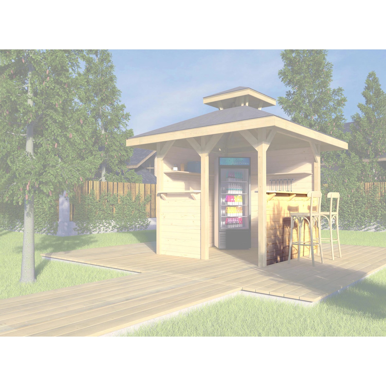 Weka Velká stěna s odkládacím pultem (barem) pro altány 651 vel. 1