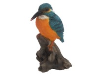 Dekorativní figurka ledňáček na kmeni 15 cm