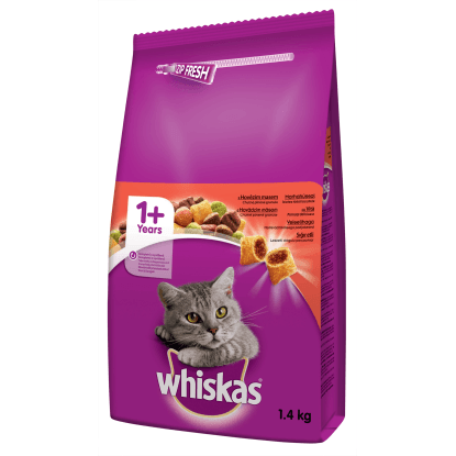 Whiskas Granule pro kočky s hovězím 1,4 kg