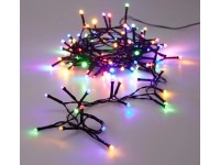 LED světelný řetěz 48 LED teplá bílá/vícebarevná, černý kabel, 3,6 m