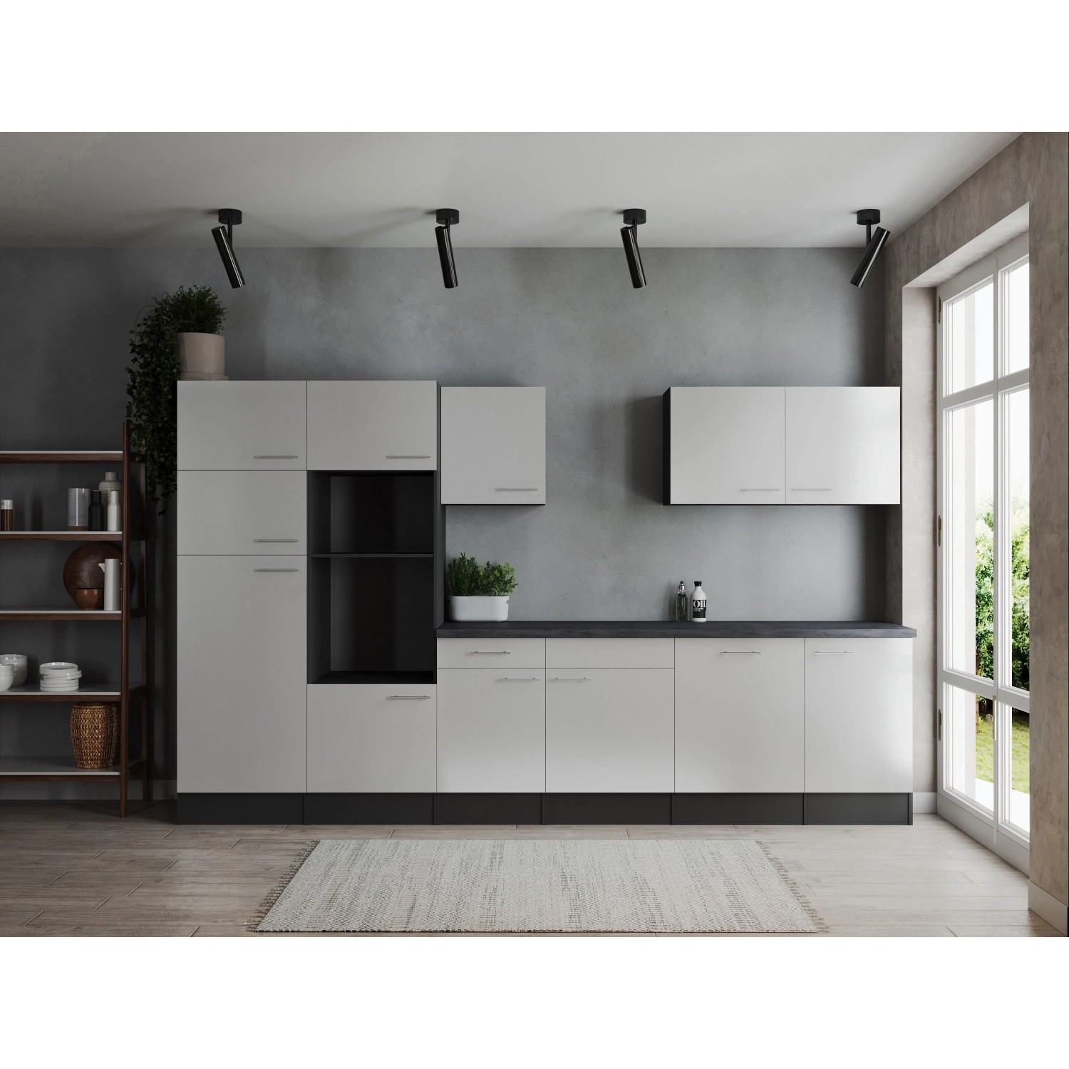 Respekta Kuchyně Oliver bílá/žula 340 cm - bez el. přístrojů